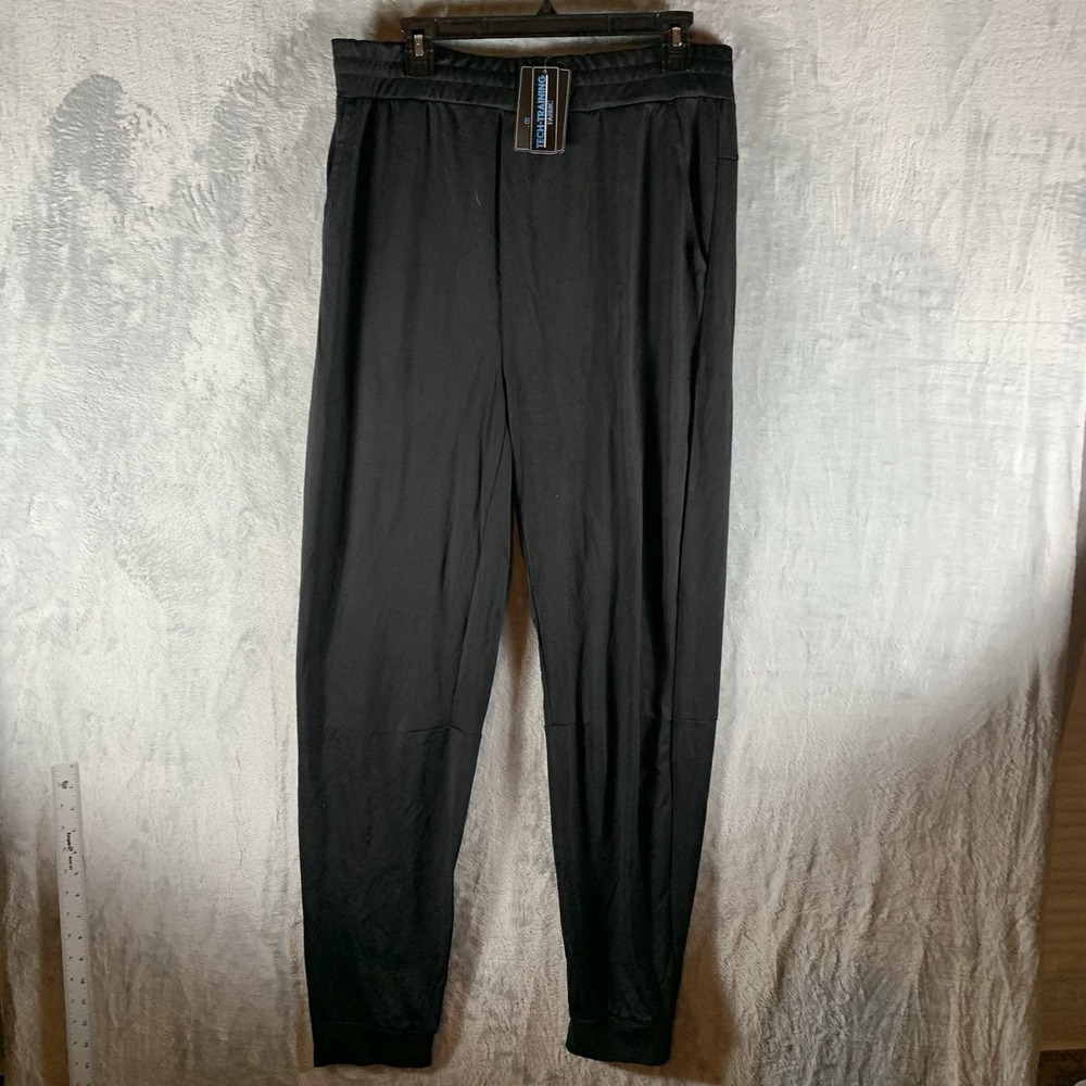 Blue Ice Men's Joggers XL Black‎ Pockets High Rise Pull Stretch Lounge NWT